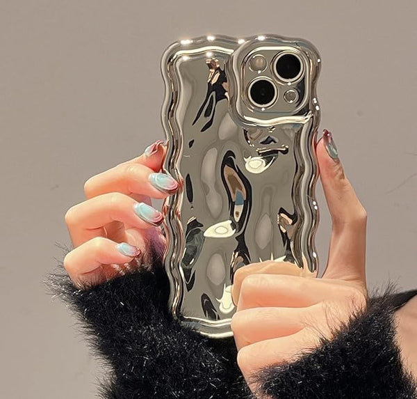 FABSPARK iPhone 16 Pro Max Case – 3D Meteorite Glitter, Silvery